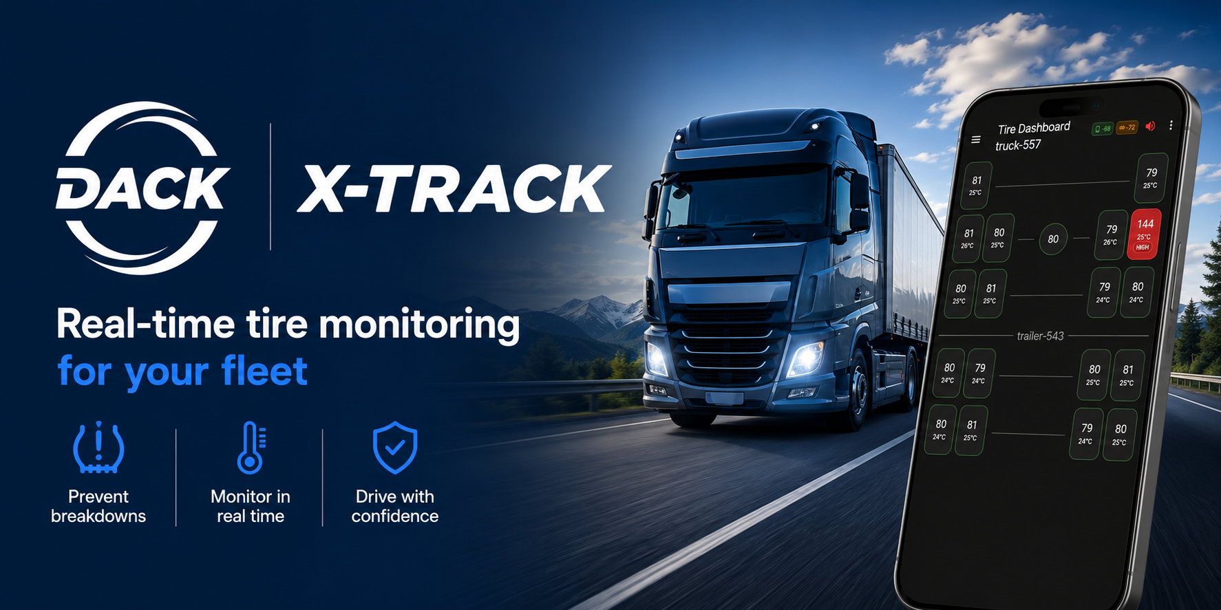 DACK X-Track — Real-time tire monitoring for your fleet